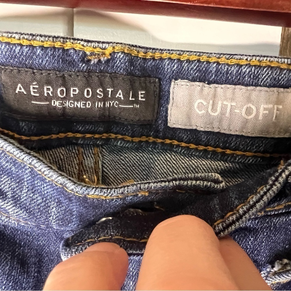 D14.19 Aeropostale Cut Off Shorts Blue Distressed 31 waist - Picture 7 of 7